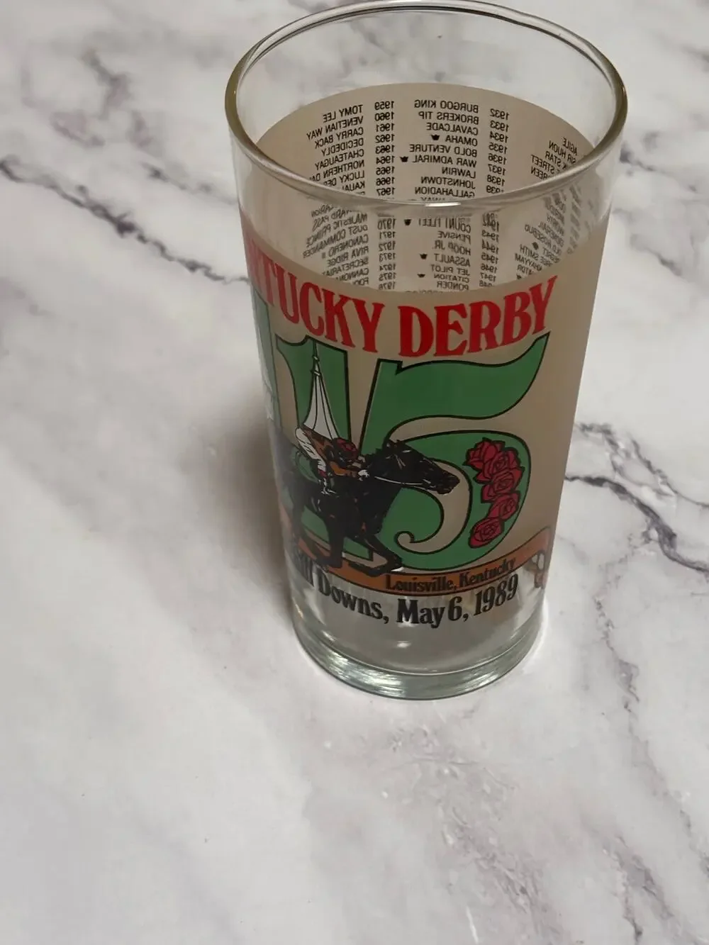 1989 Kentucky Derby Official 115 Churchill Downs Vintage Julep Glass Louisville